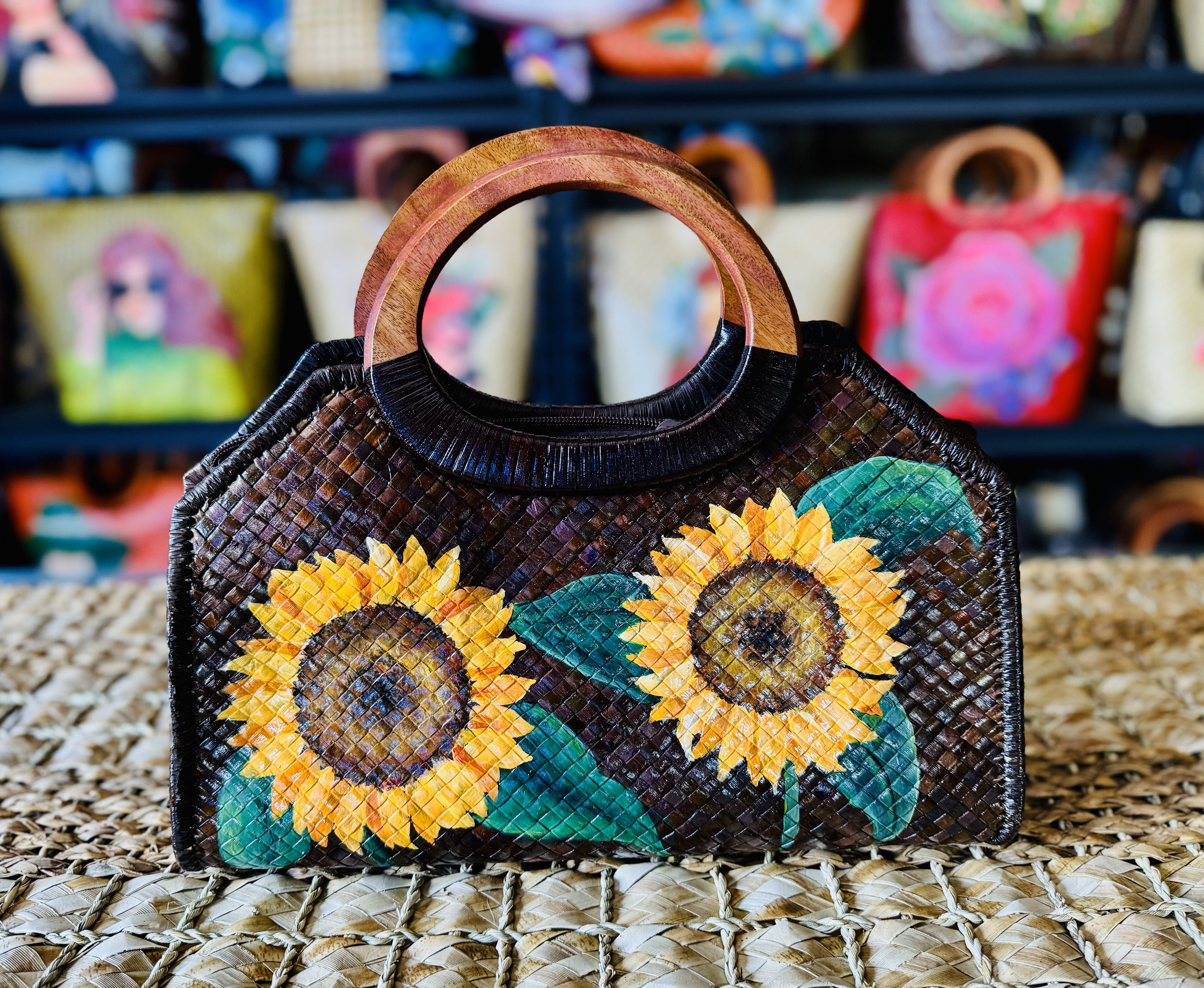 Twin Sunflowers Dark Bayong